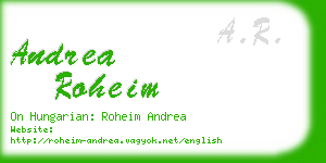 andrea roheim business card